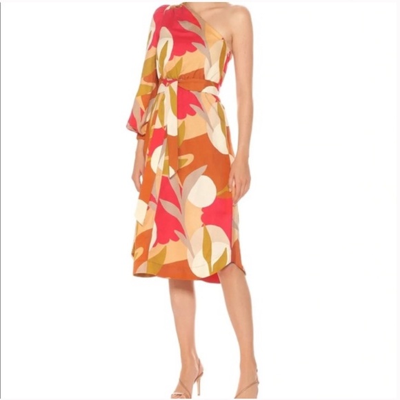 Rebecca Vallance Sangria One Sleeve Midi SunDress NWT - Picture 5 of 9